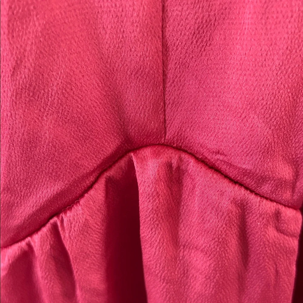 Torrid Size 2 dark rose satin texture long sleeve v-neck dress - Picture 6 of 11